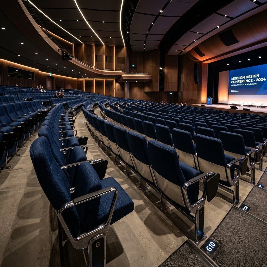 Steel auditorium seating for halls and conference rooms